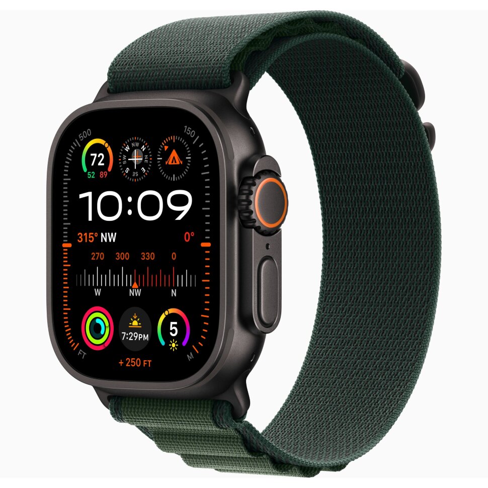 Смарт-часы Apple Watch Ultra 2 (2024) 49mm Black Titanium Case Dark Green Alpine Loop (M)