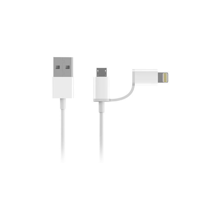 

Кабель Xiaomi ZMI 2 in 1 USB Lighting/Micro MFi 100 см (AL801) White