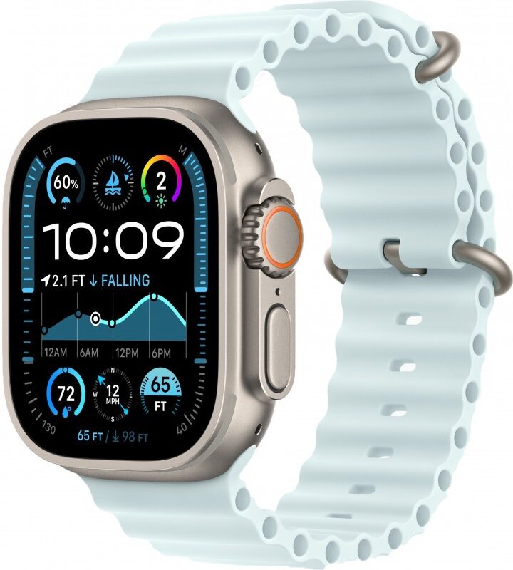 

Смарт-часы Apple Watch Ultra 2 (2024) 49mm Natural Titanium Case with Ice Blue Ocean Band (One Size)