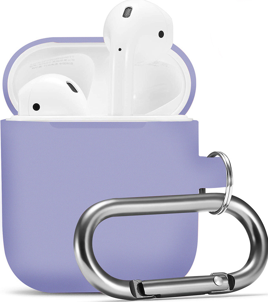 

Чехол Protective Case для AirPods силиконовый с карабином (сизый)
