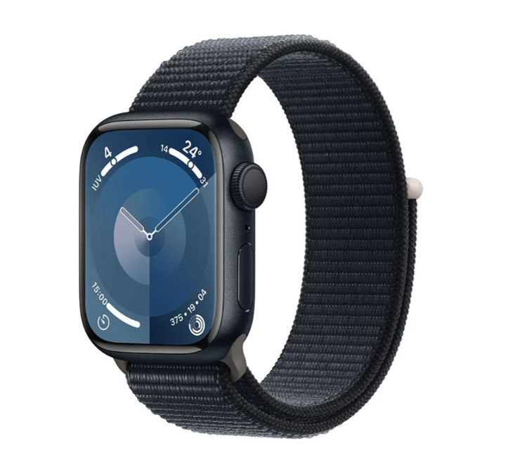 Apple Watch Series 9 45mm (GPS) Midnight Aluminum Case with Midnight Sport Loop (MR9C3)