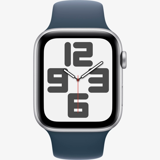 Apple Watch SE Gen 2 44mm (GPS) Silver Aluminum Case with Storm Blue Sport Band (M/L) (MREE3) Вид№2