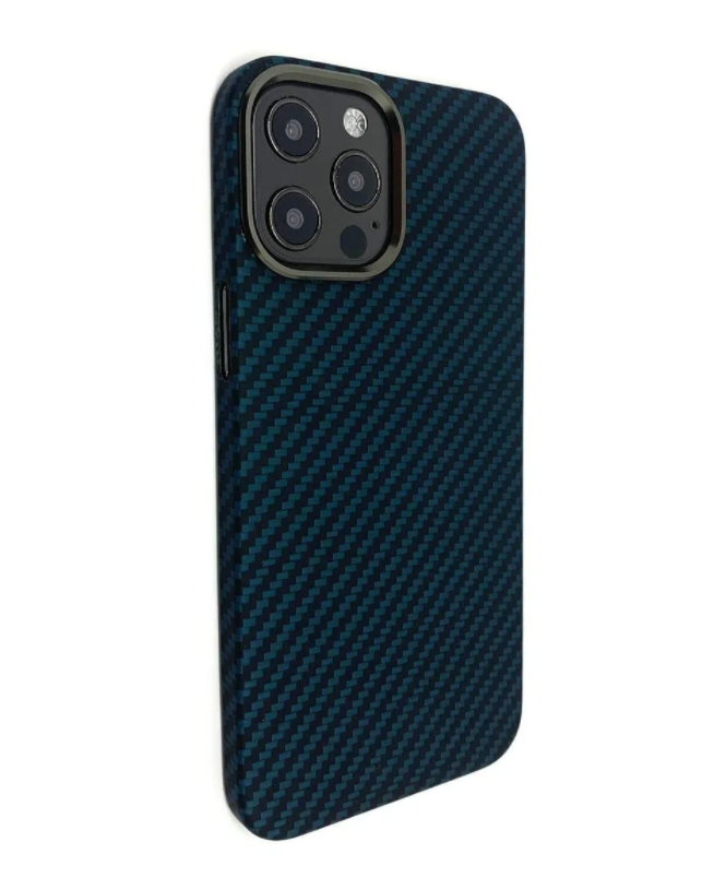 Чехол-накладка K-Doo Kevlar Case для iPhone 12/12 Pro карбоновый (черно-синий в полоску)