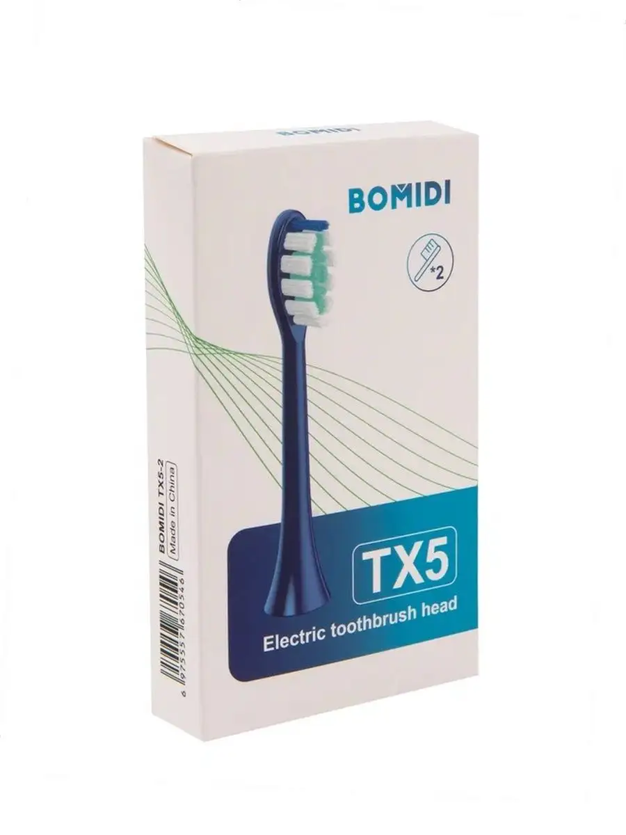 Сменные насадки Xiaomi Bomidi TX5-2 Electric Toothbrush Head Soft Toothbrush (2шт) (синий) Вид №1