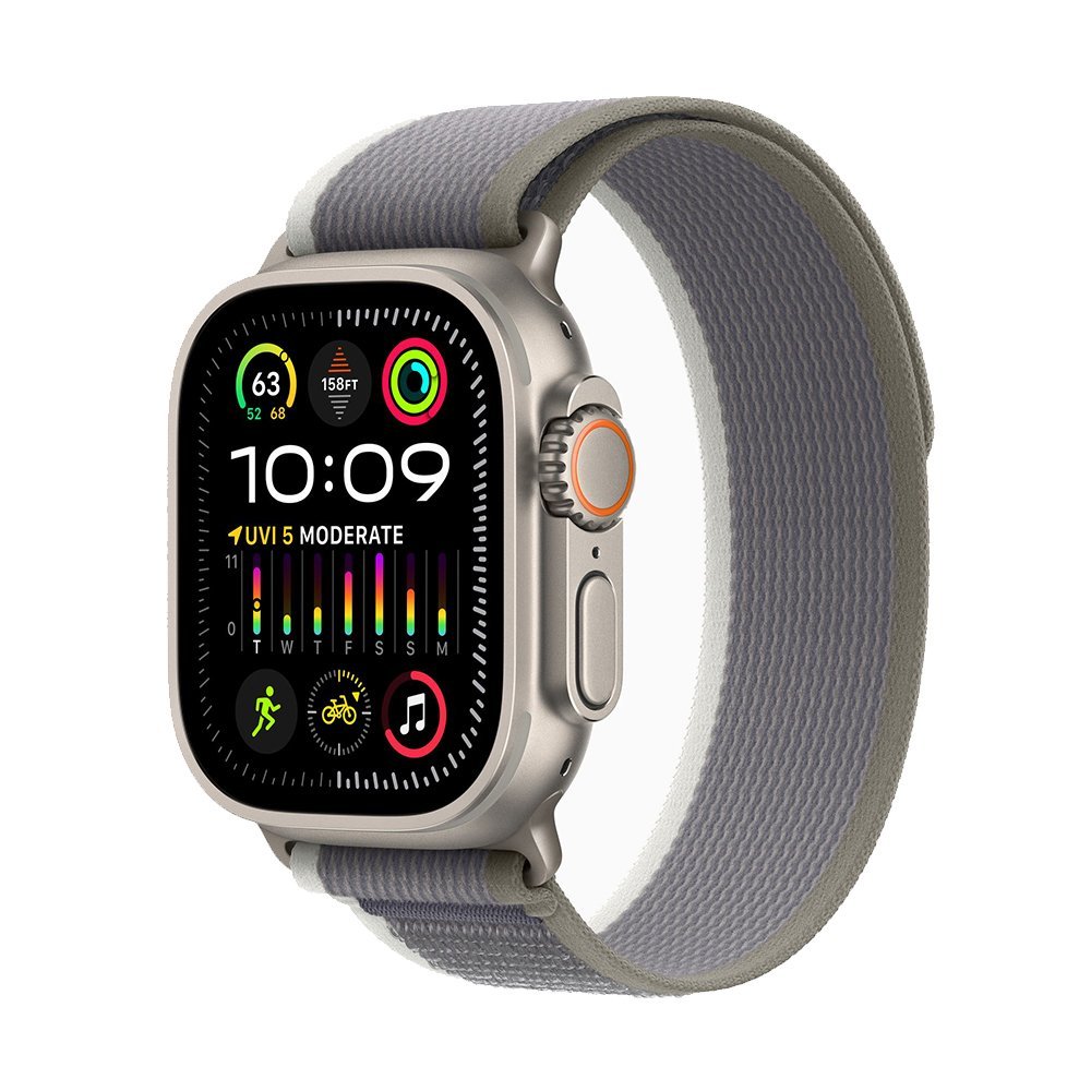 Apple Watch Ultra 2 49 mm Titanium Case Green/Gray Trail Loop (M/L)