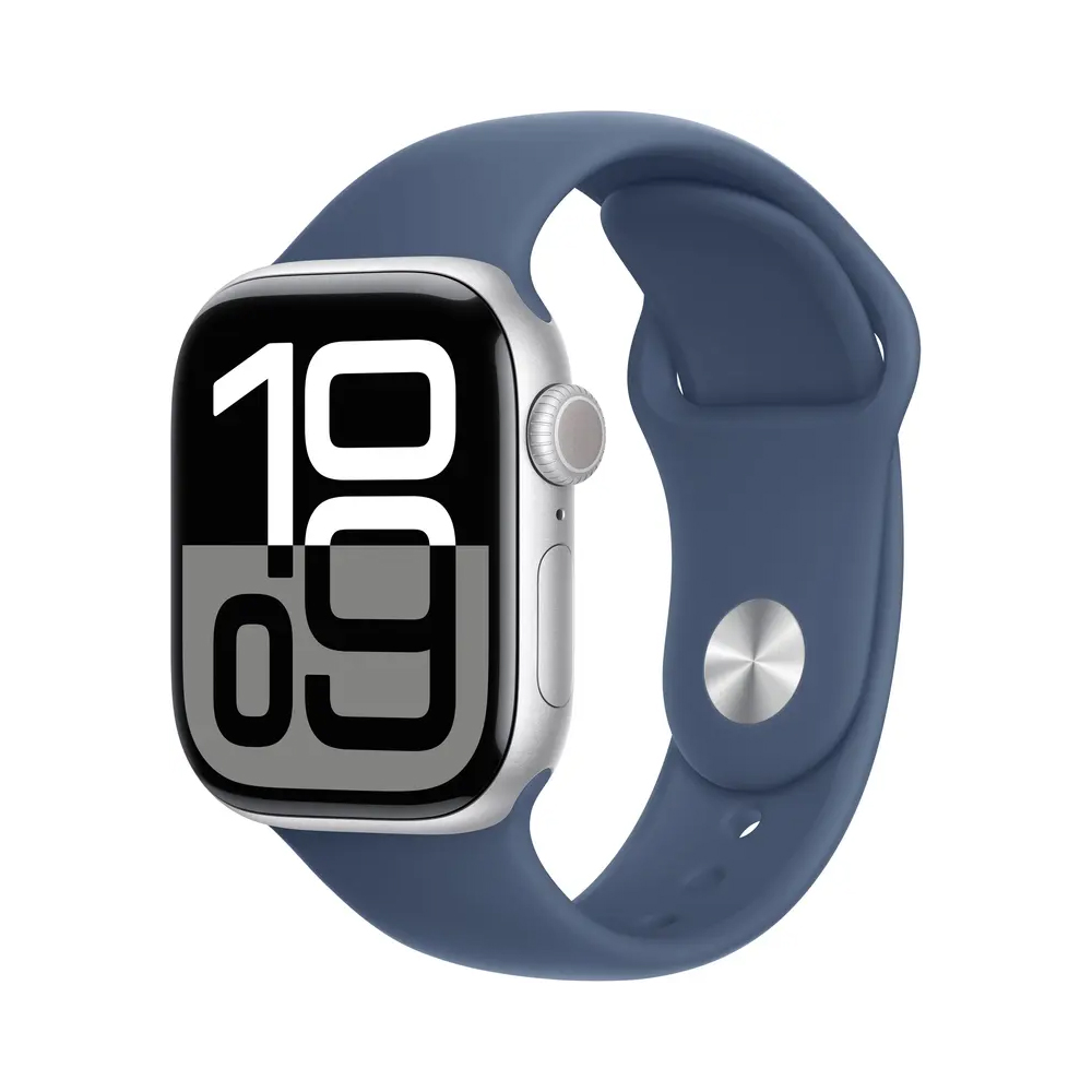 Apple Watch Series 10 42mm Silver Aluminum Case with Denim Sport Band (M/L)