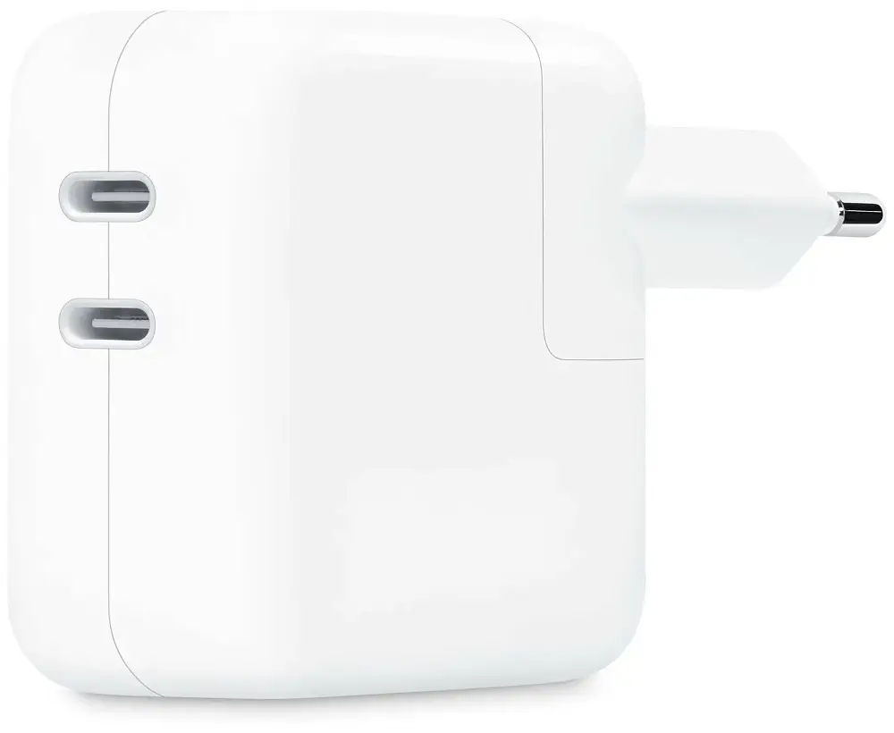 Сетевое зарядное устройство Apple 35W Dual USB-C Port (белый) (MNWP3)  купить в Москве! Цена, фото, характеристики, отзывы.