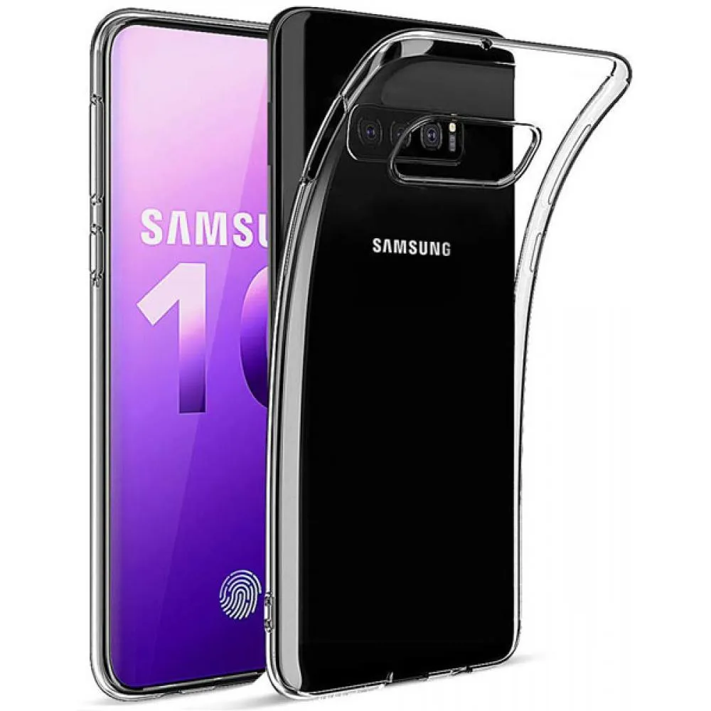 Чехол-накладка для Samsung Galaxy S10 силиконовый (прозрачно-черный) купить  в Москве! Цена, фото, характеристики, отзывы.