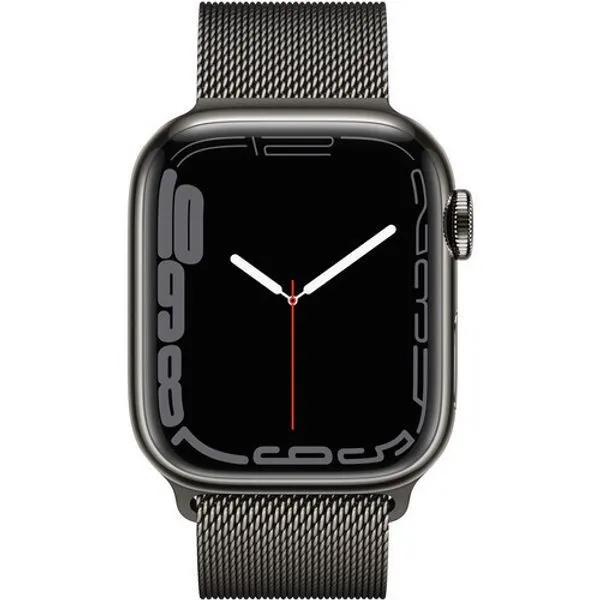 Apple Watch Series 7 45mm Graphite Stainless Steel Case with Graphite Milanese Loop